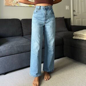 Levi’s Ribcage Straight Jeans - Size W30 - Light Blue Wash